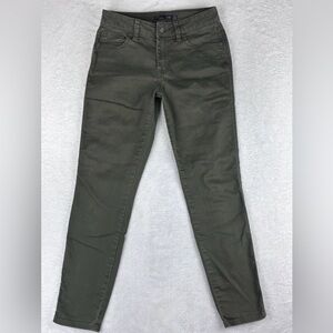 Prana Olive Green Skinny Leg Ankle Pants Casual Stretch Size 0/25 Short